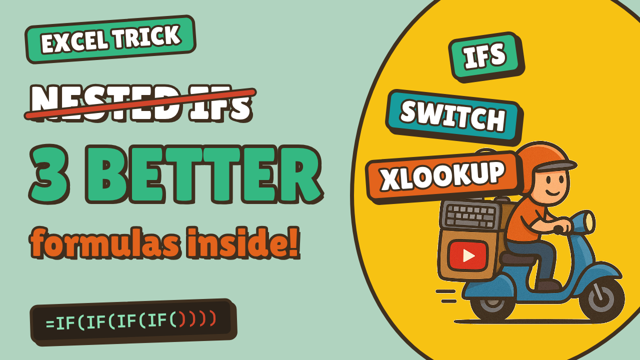 توقف عن استخدام دوال IF المتداخلة: 3 صيغ أفضل في Excel (IFS وSWITCH وXLOOKUP)