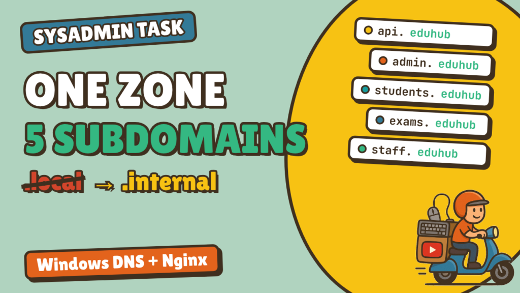 منطقة واحدة و5 نطاقات فرعية: منطقة DNS داخلية مستقلة وكتل خادم Nginx لنظام جديد